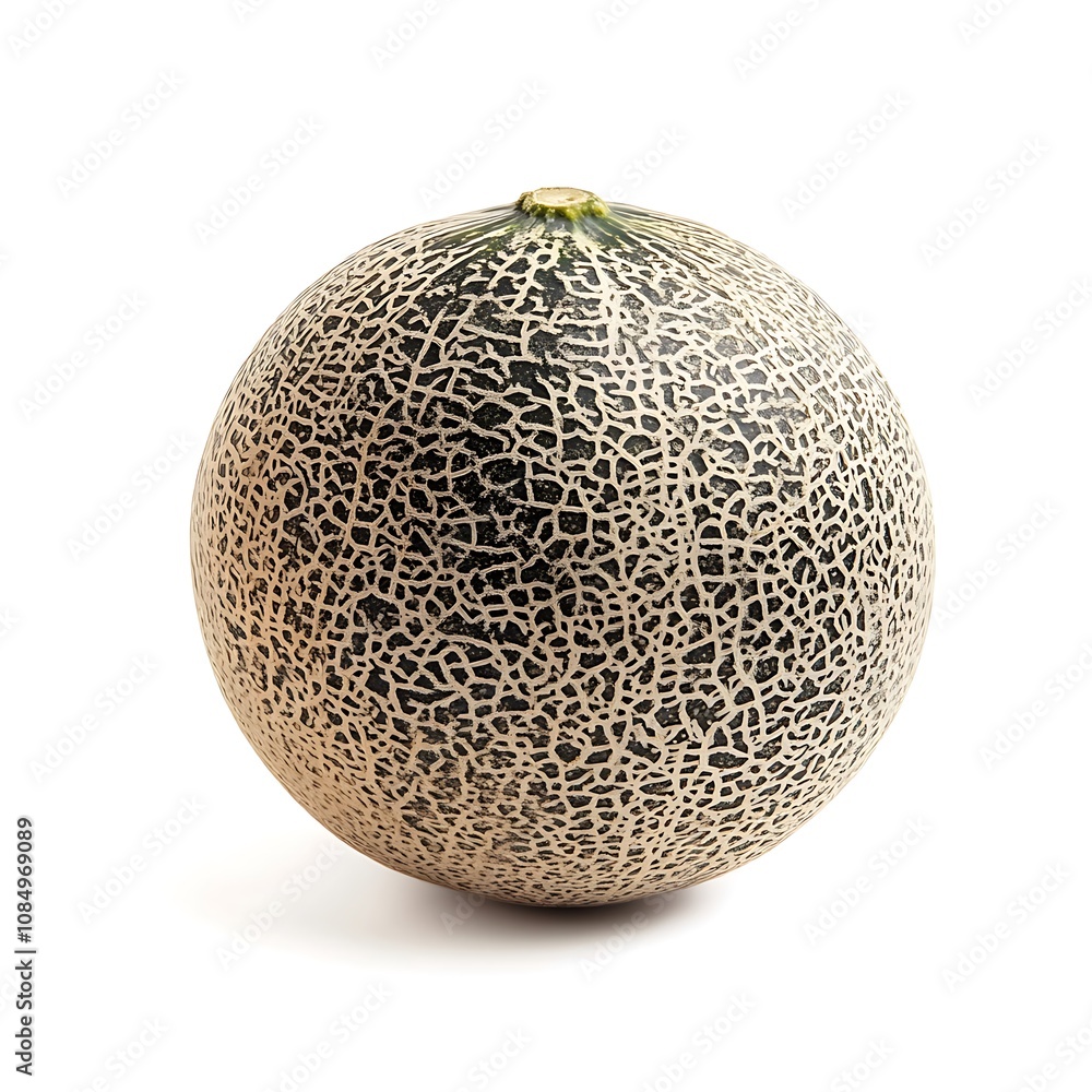 Cantaloupe melon isolated on a white background, close up Cantaloupe melon isolated on a white background, close up