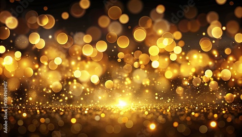 A Symphony of Shimmering Golden Lights, Illuminating a Field of Sparkling Dust