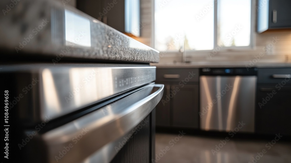 Close-up of Stainless Steel Oven with Sleek Design Close-up of Stainless Steel Oven with Sleek Design