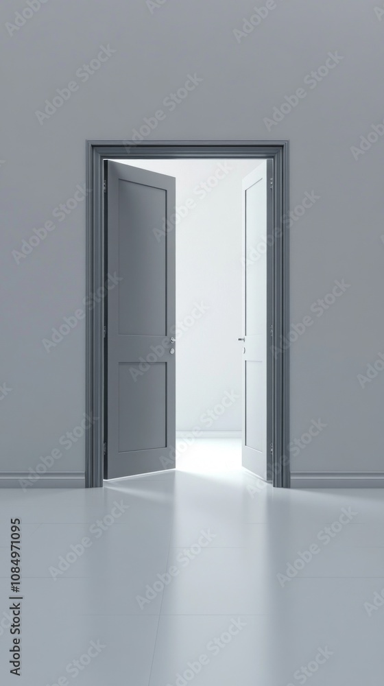 The door is open, and the room is empty The door is open, and the room is empty
