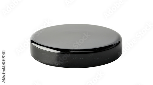 Hockey puck on white transparent background