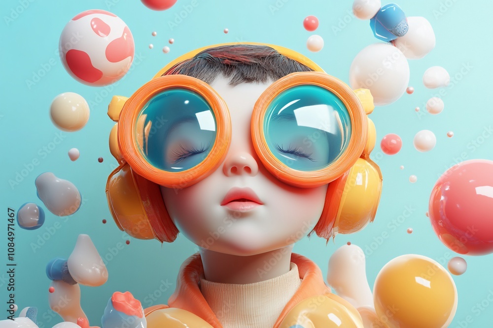 Colorful 3D Icons Representing Childhood Imagination Colorful 3D Icons Representing Childhood Imagination