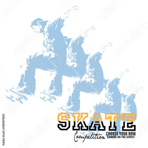 illustration of a skateboarder jumping