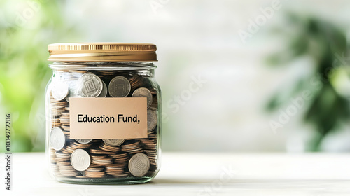 Saving for the Future: Education Fund in a Glass Jar 