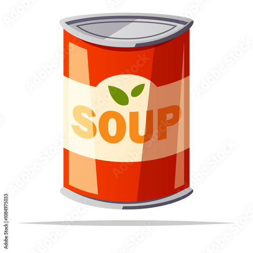 Canned soup vector isolated illustration