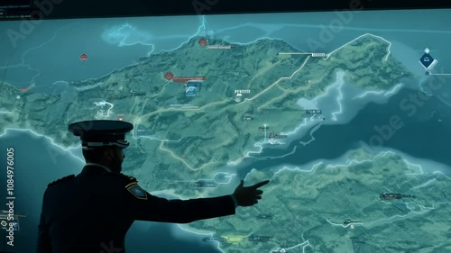 Military Briefing with Interactive Map