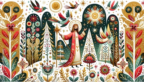 Wallpaper Mural "Navidad Dorada: Espíritu y Tradición" Torontodigital.ca