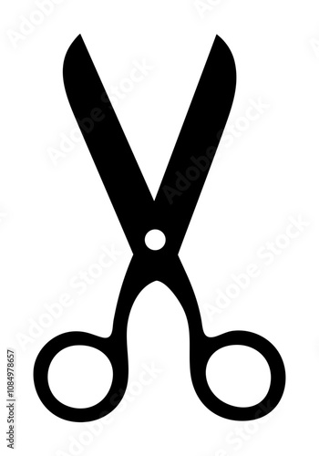 Scissors icon. Simple silhouette of open scissors. Scissors logo icon. Stock vector illustration isolated on a white background.