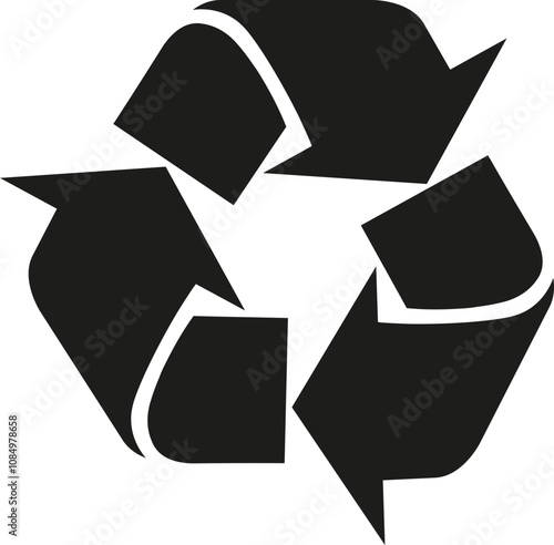 Recycling vector icon isolated on white background