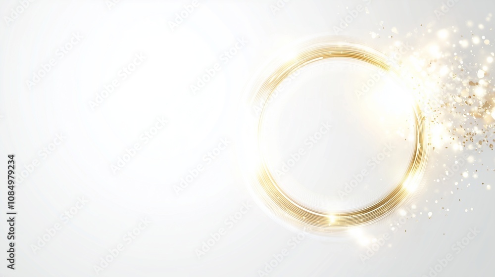 A clean white background with an abstract golden light circle effect. A clean white background with an abstract golden light circle effect.