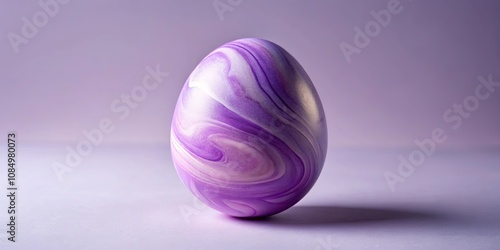 A Swirling Symphony of Lavender and White, a Single Easter Egg Stands as a Symbol of Spring's Arrival