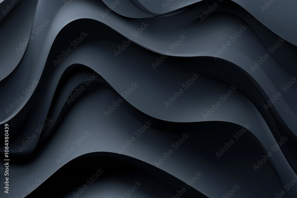 Abstract Black Waves with Smooth Curves and Fluid Lines in a Sleek and Minimalist Modern Design Abstract Black Waves with Smooth Curves and Fluid Lines in a Sleek and Minimalist Modern Design