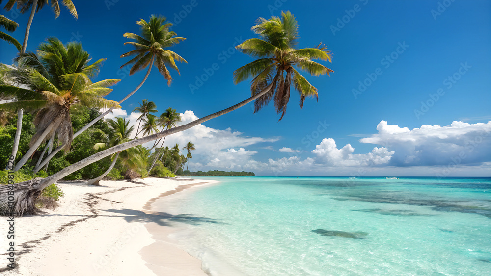 Fototapeta premium beach with palm trees