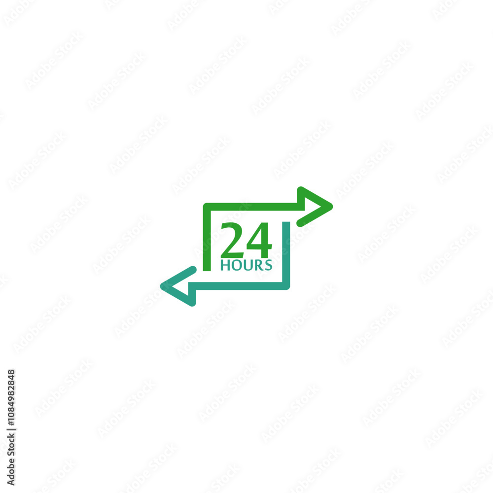24 hours a day icon isolated on white background 24 hours a day icon isolated on white background