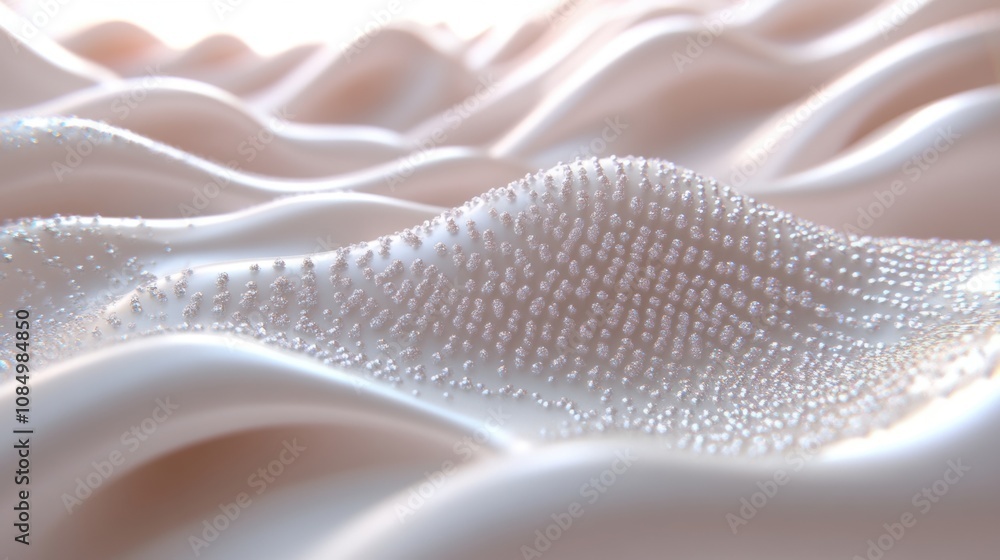 The smooth, white wave texture is adorned with sparkling details, creating an elegant and calming atmosphere perfect for design inspiration The smooth, white wave texture is adorned with sparkling details, creating an elegant and calming atmosphere perfect for design inspiration