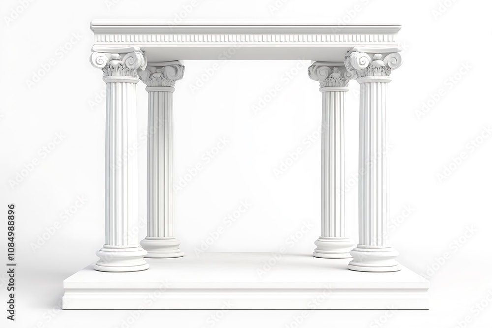Obraz premium White podium isolated on white background, close up