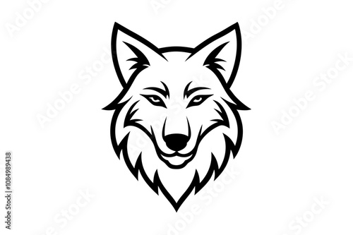 Wolf Head Line Art Mascot Logo Vector Illustration photo