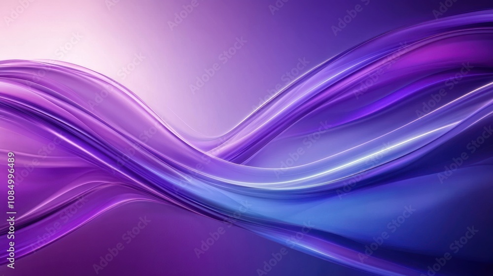 Abstract purple and blue glowing waves on a dark background. Abstract purple and blue glowing waves on a dark background.