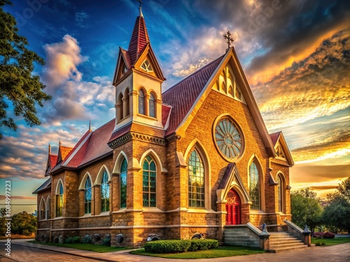 Old Evangelical Church in Wisa - Architectural Photography AI Art photo