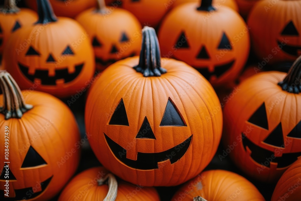 Carved pumpkin display Carved pumpkin display
