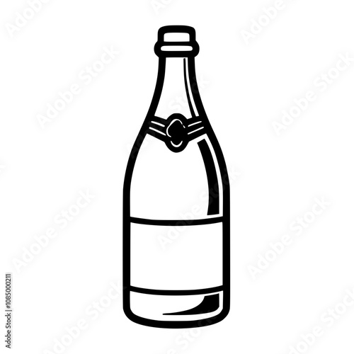 Champagne bottle illustration
