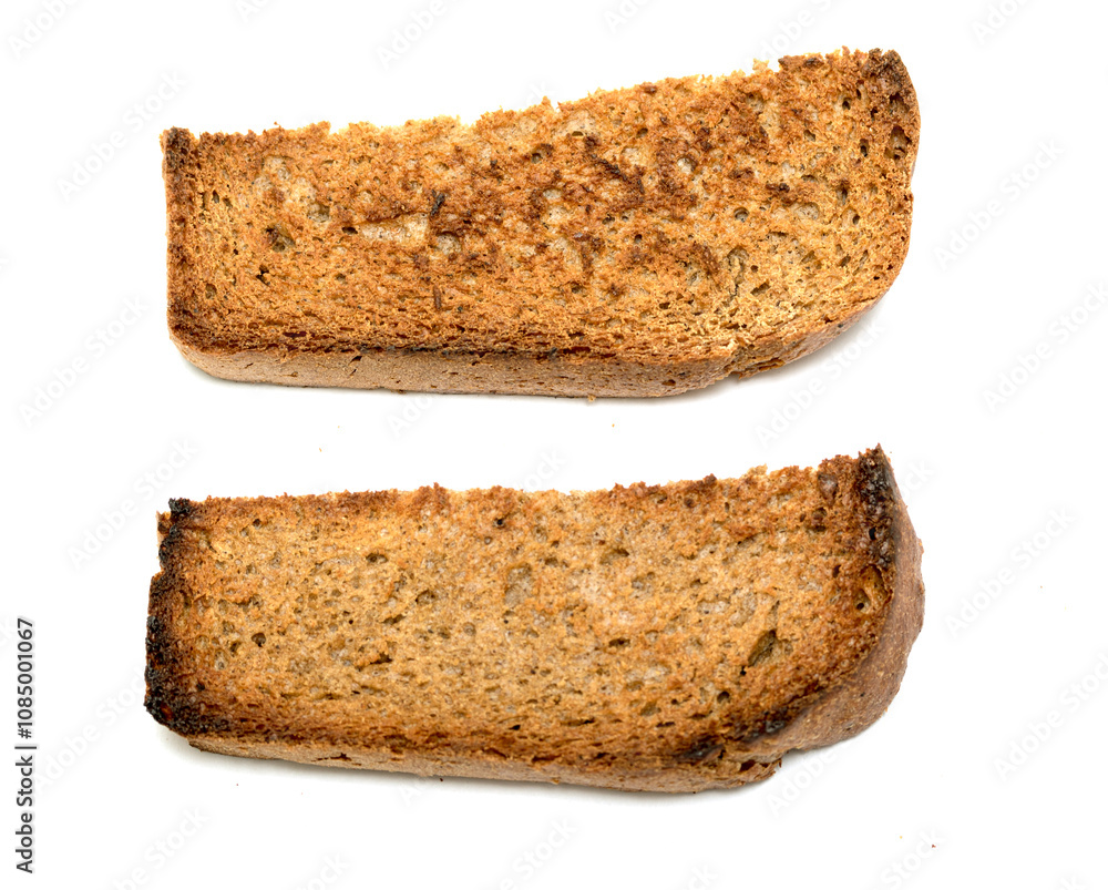 bread crumbs fried croutons isolated on white bread crumbs fried croutons isolated on white