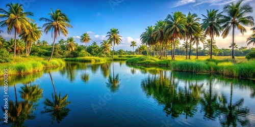 Peaceful Angola Lagoon: Lush Landscape, Nzeto photo