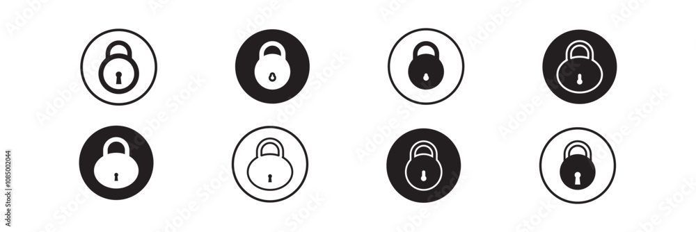 Lock icon set simple design