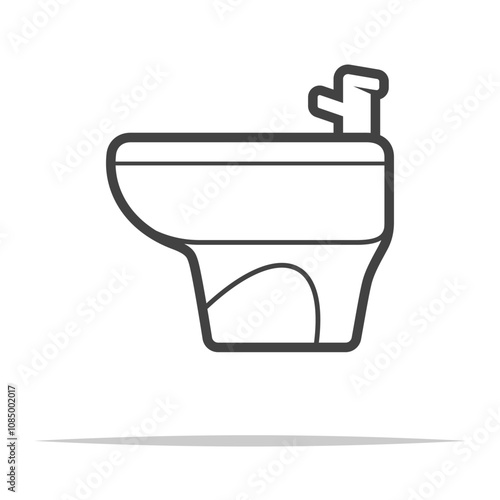 Bidet toilet outline icon transparent vector isolated