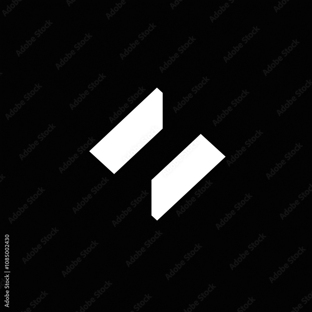 Abstract Geometric Logo Design Double Arrow Black and White Abstract Geometric Logo Design Double Arrow Black and White
