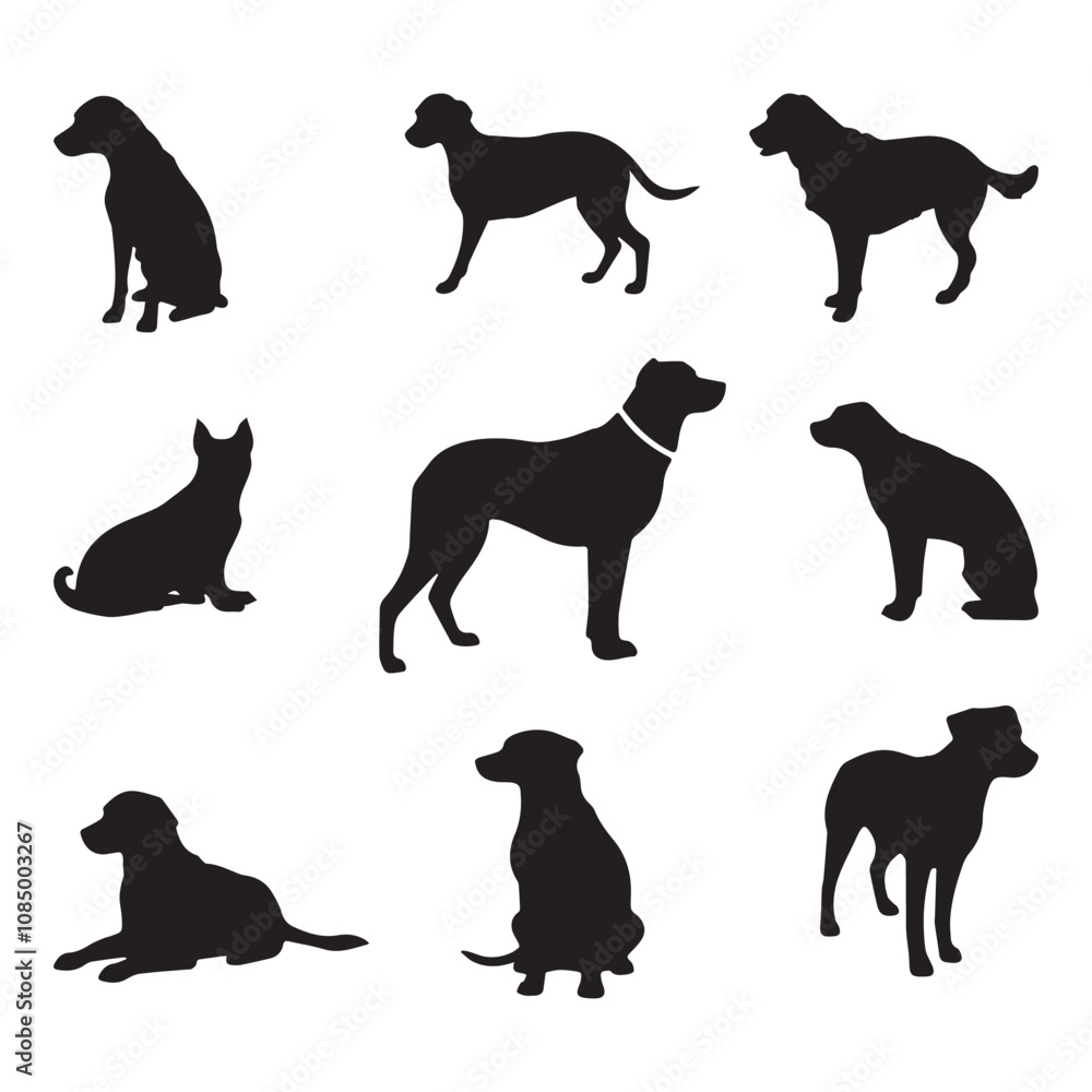 Dog silhouette flat illustration Dog silhouette flat illustration