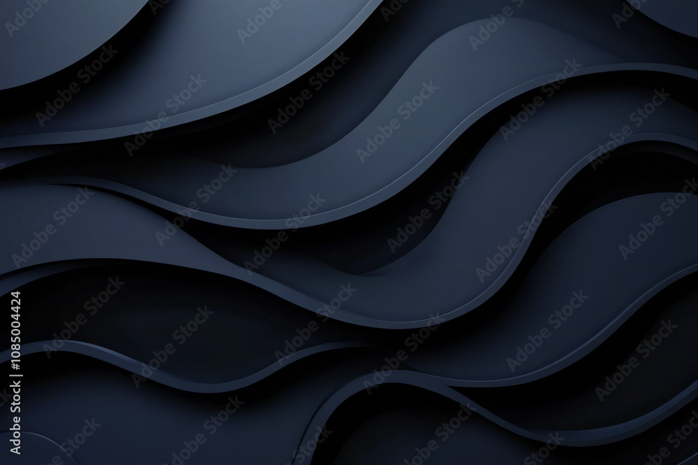 Abstract White Waves and Smooth Flowing Curves on a Monochrome Background Abstract White Waves and Smooth Flowing Curves on a Monochrome Background