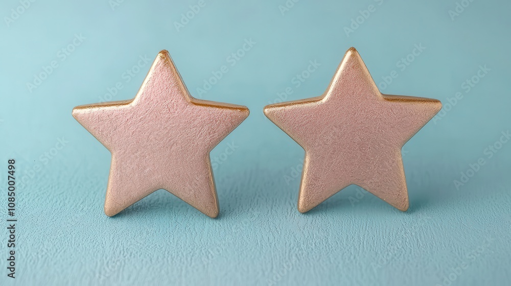 Elegant Pink Star-Shaped Earrings with Gold Accent on a Soft Blue Background, Perfect for Fashion Enthusiasts and Accessory Lovers Elegant Pink Star-Shaped Earrings with Gold Accent on a Soft Blue Background, Perfect for Fashion Enthusiasts and Accessory Lovers