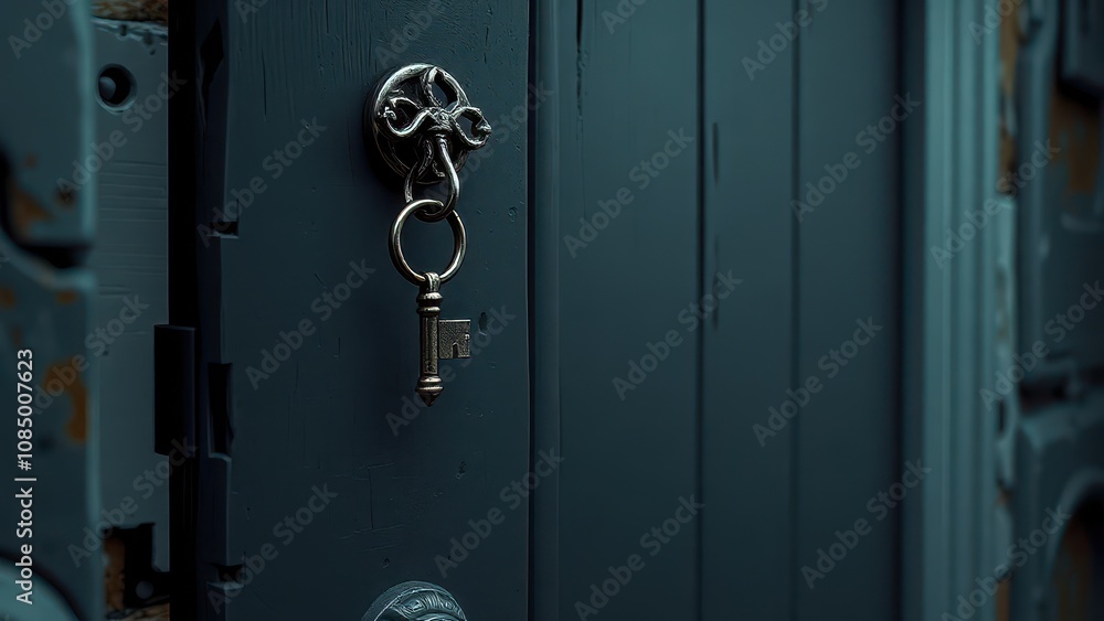 Fototapeta premium door with key on it