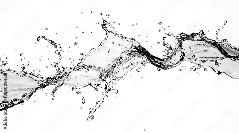 Naklejka premium Water Splash on White Background