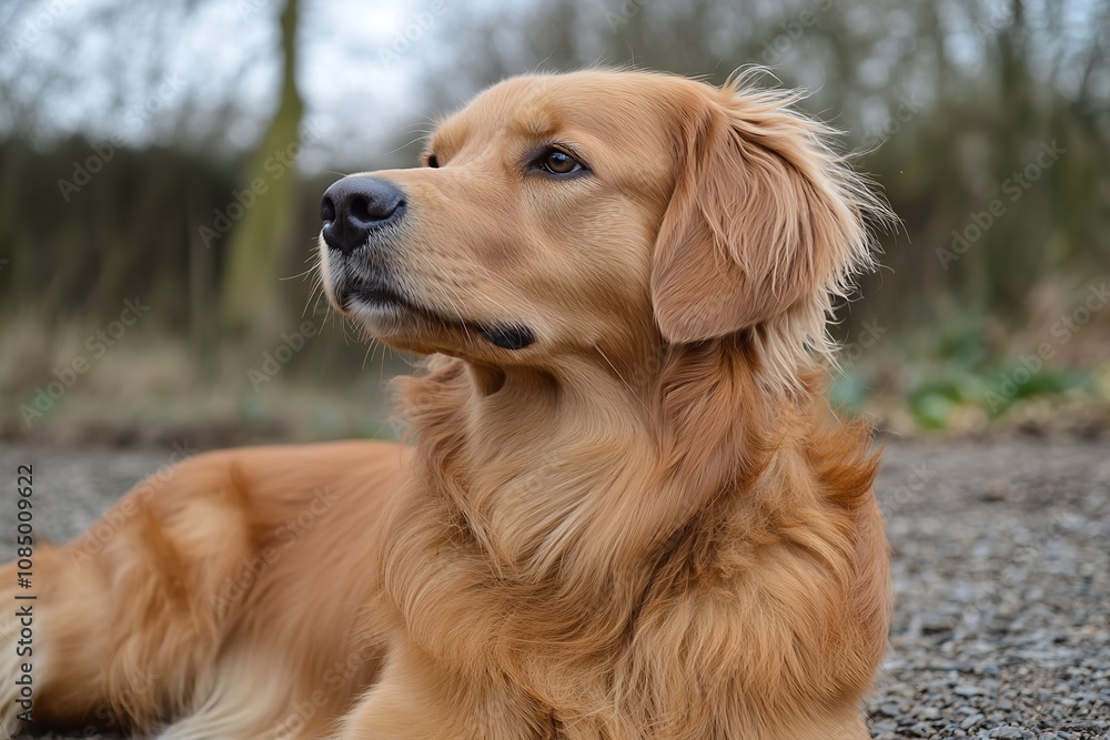 The golden retriever portrait is of extremely high quality. Generative Ai The golden retriever portrait is of extremely high quality. Generative Ai