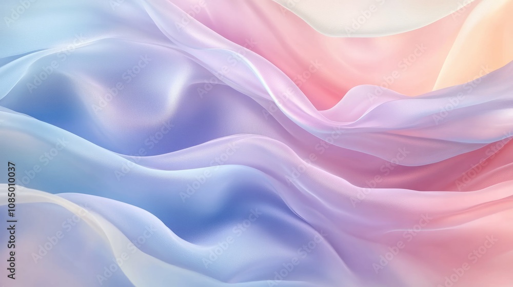Soft pastel fabric in shades of blue, pink, and white, creating a dreamy, ethereal feel. Soft pastel fabric in shades of blue, pink, and white, creating a dreamy, ethereal feel.