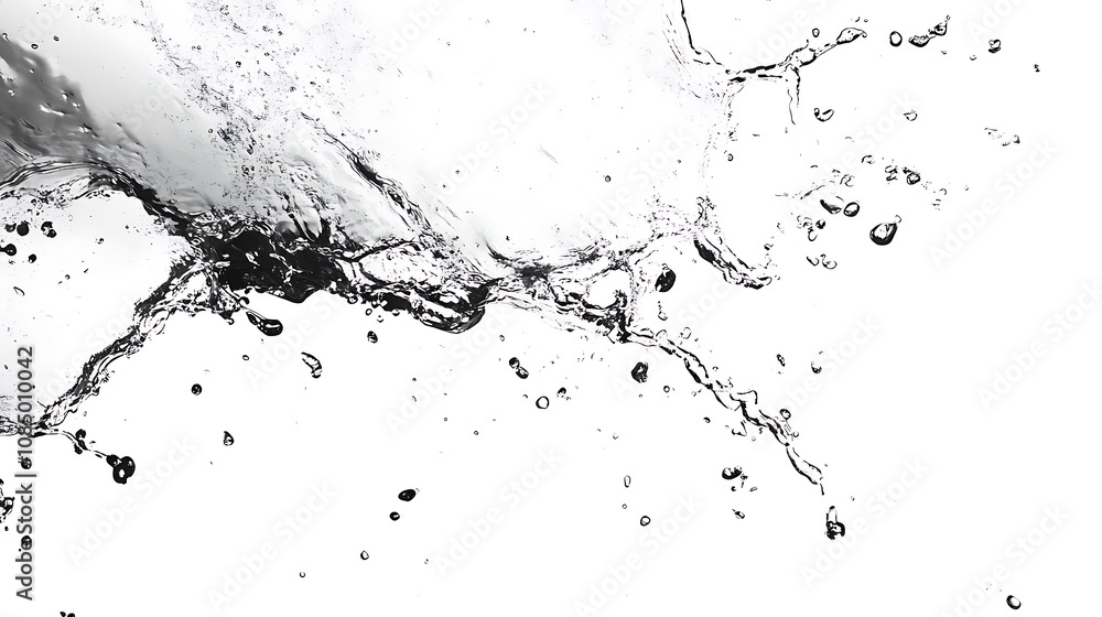 Obraz premium Water Splash on White Background