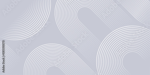 Wallpaper Mural Abstract white glowing geometric lines on gray background. Modern shiny blue circle lines pattern. Futuristic technology concept. Suit for cover, poster, banner, brochure, header, website vector Torontodigital.ca