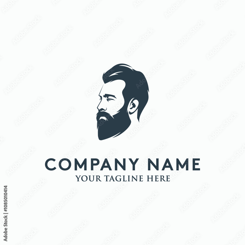 Bearded cool man logo vector illustration Bearded cool man logo vector illustration
