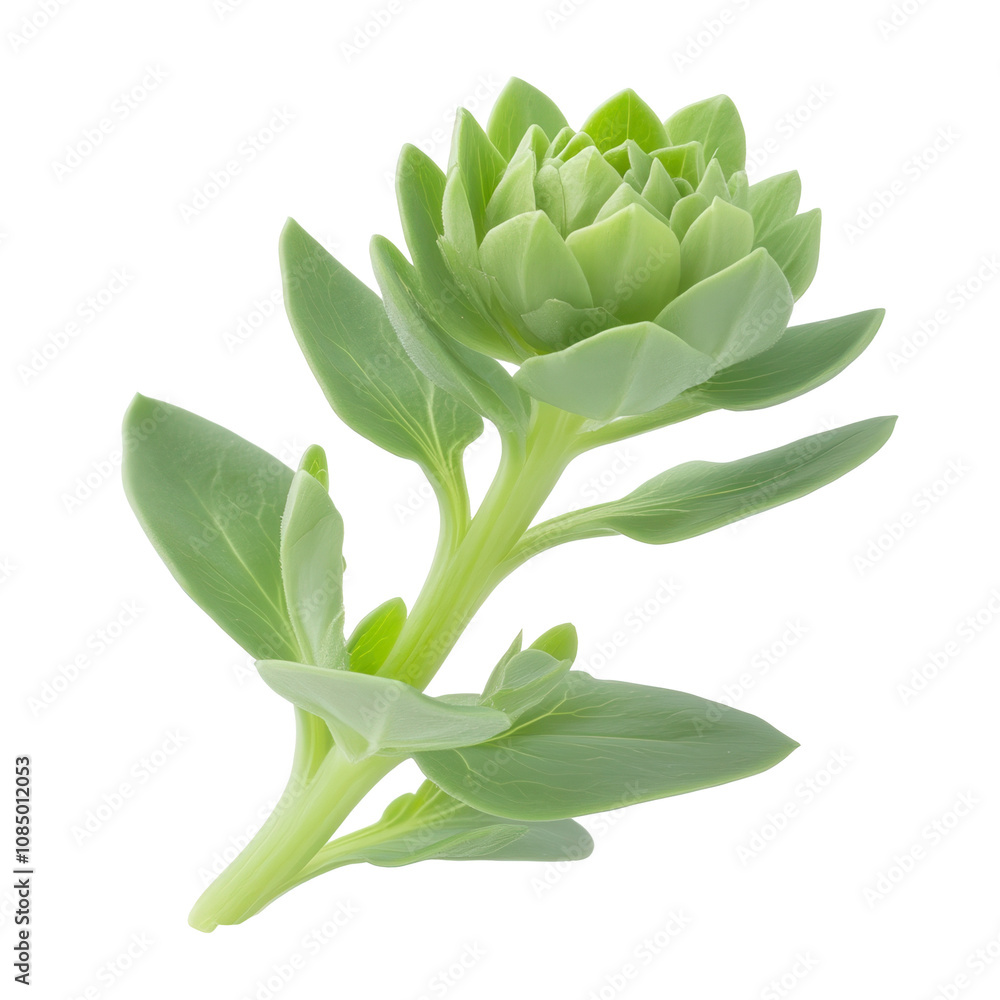 A green flower with a stem A green flower with a stem