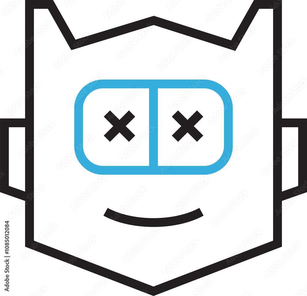 Obraz premium Funny Robot Icon Illustration