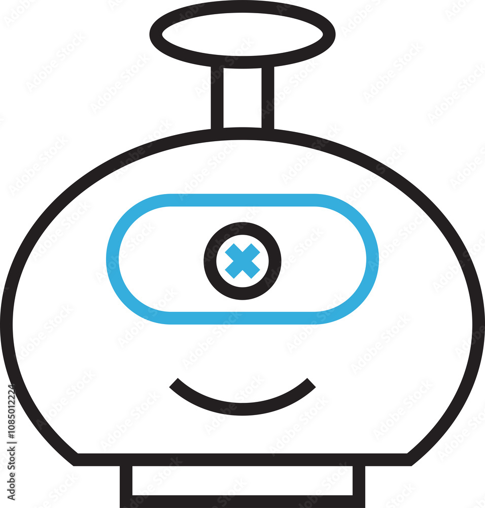 Funny Robot Icon Illustration Funny Robot Icon Illustration