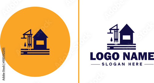 Building Materials icon Construction supplies Building supplies Construction materials flat logo sign symbol editable vecto