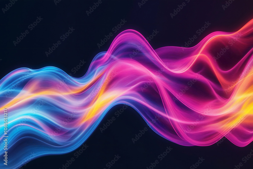 Colorful Light Trails with Glowing Neon Waves and Vibrant Energy Flow Colorful Light Trails with Glowing Neon Waves and Vibrant Energy Flow