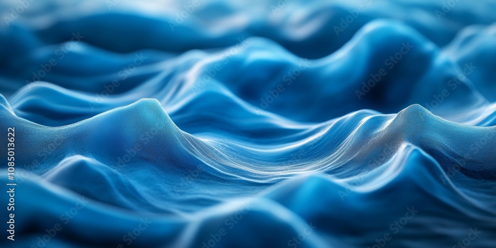 Fototapeta premium blue flow with grainy noise, radiant ripple, simpleist design, Generative AI