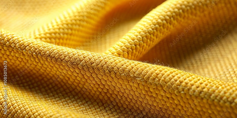 A Close-Up of a Soft, Textured Yellow Fabric, Showing the Intricate Detail and Subtle Shading A Close-Up of a Soft, Textured Yellow Fabric, Showing the Intricate Detail and Subtle Shading