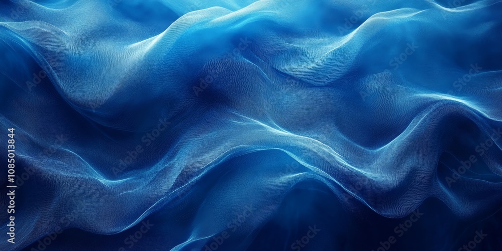 Obraz premium blue flow with grainy noise, radiant ripple, simpleist design, Generative AI