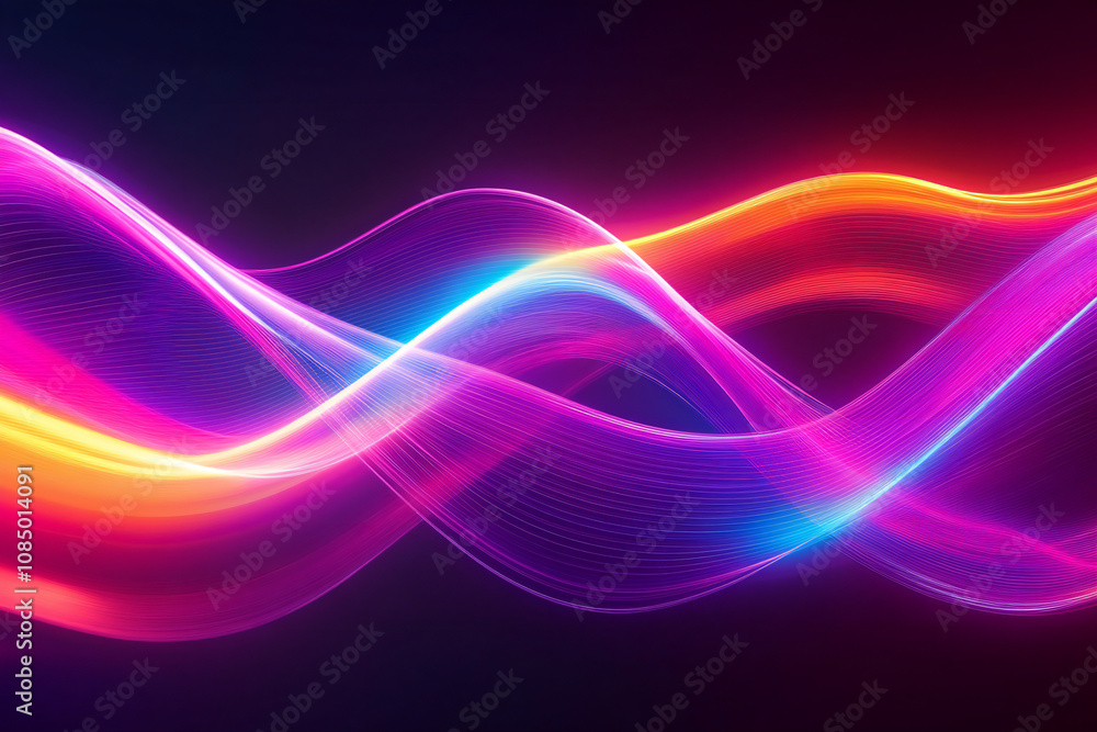 Colorful Light Trails with Glowing Neon Waves and Vibrant Energy Flow Colorful Light Trails with Glowing Neon Waves and Vibrant Energy Flow