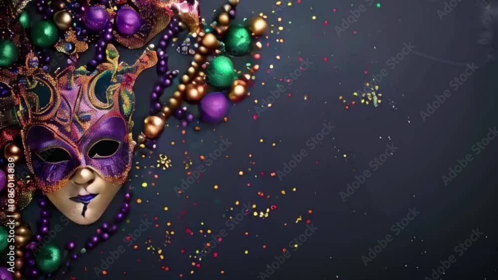 Greeting card with bright holiday composition for celebrate mardi gras Greeting card with bright holiday composition for celebrate mardi gras